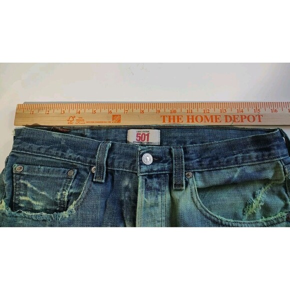 Denim Chaps Style 501 Levi Custom Cut Biker Jeans Distressed Custom VTG Hippie - Picture 7 of 11